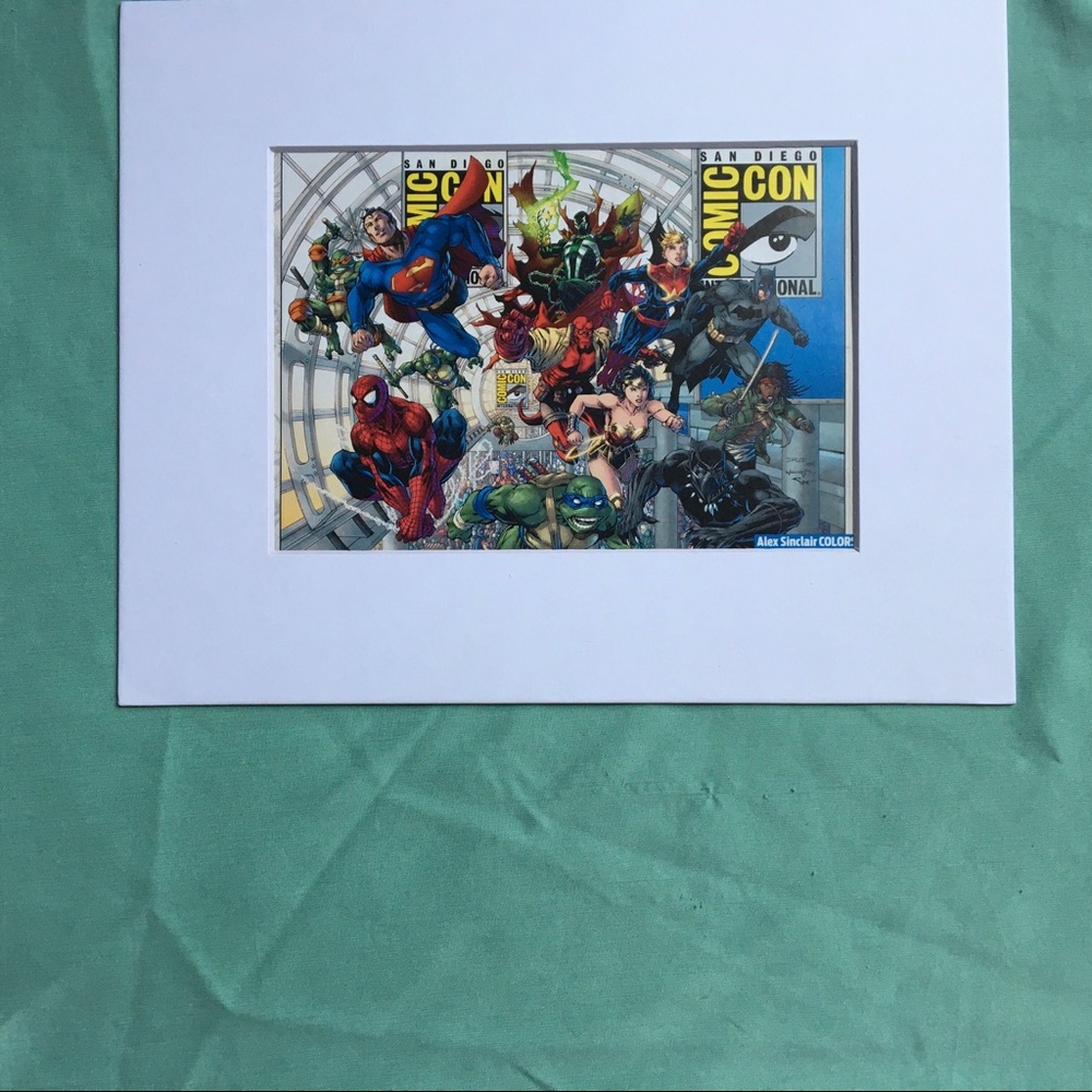 Heroes fly through Comiccon art matted comics